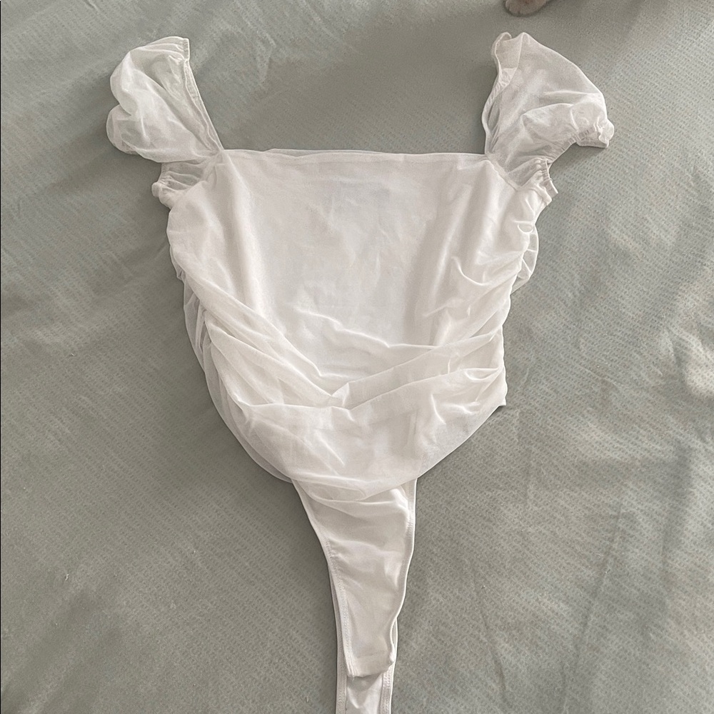 Princess Polly Cream Sheer Bodysuit